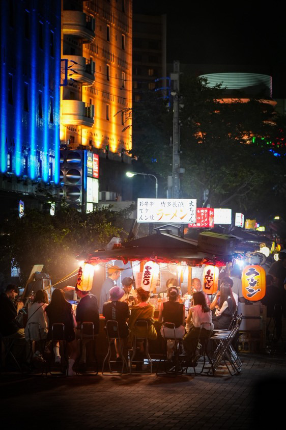 Fukuoka Yatai street food stalls at night