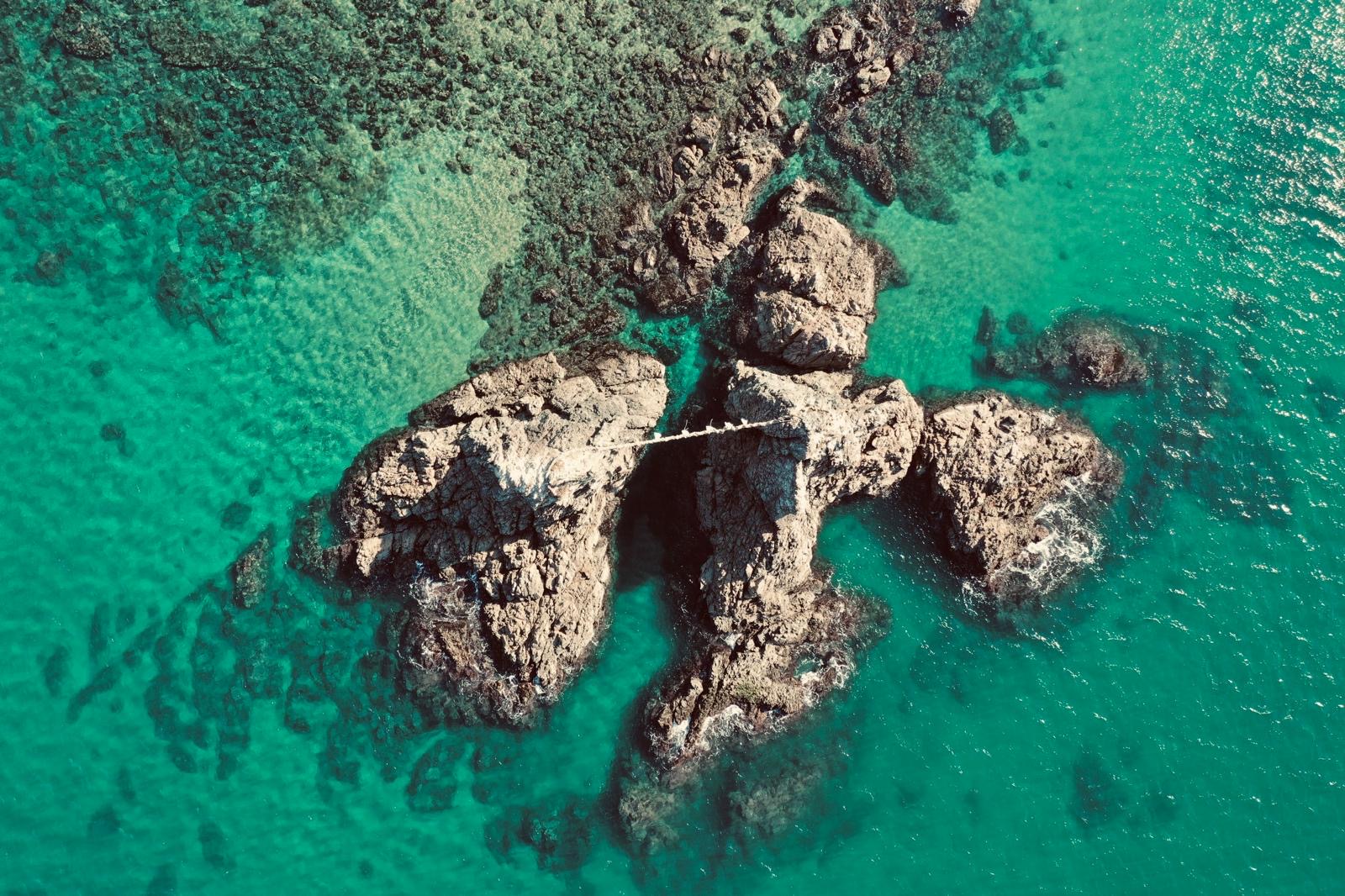 Crystal clear sea and islands near Fukuoka Japan